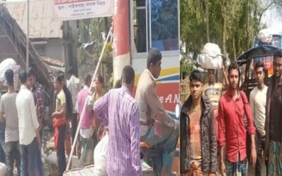 গাজীপুরের কাপাশিয়ায় শীতলক্ষ্যা নদীর চর বাচাতে এলাকাবাসীর মানববন্ধন