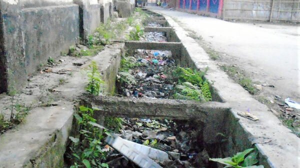 পাটগ্রাম পৌরসভার ড্রেন যেন ময়লার ভাগাড়!